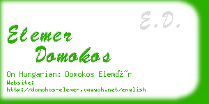 elemer domokos business card